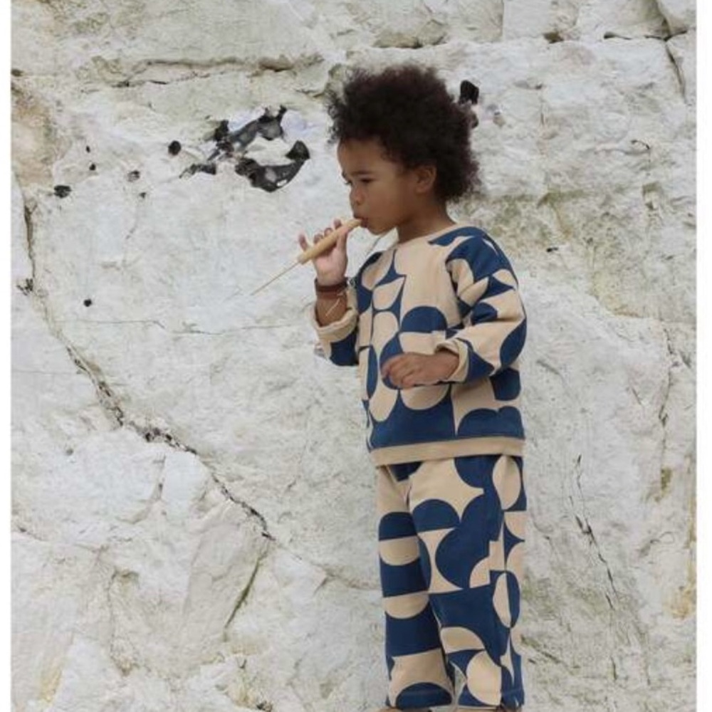Organic zoo. Kids Navy and Beige Patterned Bottoms